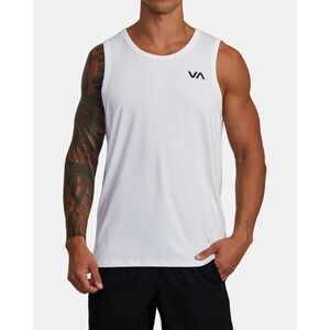 NWT RVCA VA Sport Tank Top White Mens XXL Athletic Performance Shirt‎ 2XL